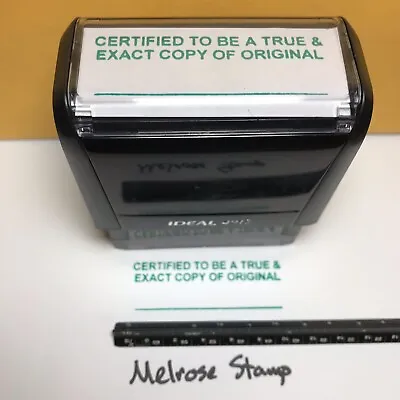 Certified To Be A True Exact Copy Of Original Stamp Green Ink Ideal 4913 • £9.45