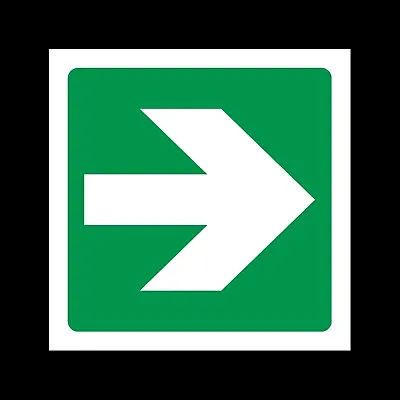 £1.29 • Buy Fire Exit Arrow Right Rigid Plastic Sign OR Sticker - All Sizes (EE45)