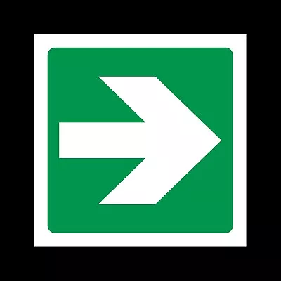 £1.29 • Buy Fire Exit Arrow Right Rigid Plastic Sign OR Sticker - All Sizes (EE45)