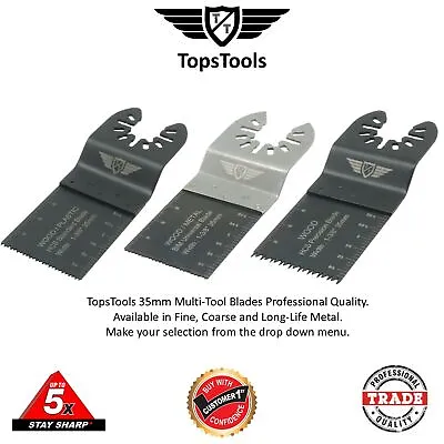 £8.99 • Buy TopsTools 35mm Fast Change Multi Tool Blades For Dewalt Stanley Black & Decker