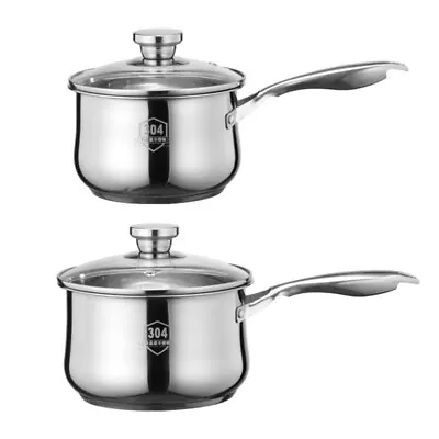 304 Stainless Steel Milk Household Soup Pots With Handle Lid Cover Cooking • $75.65