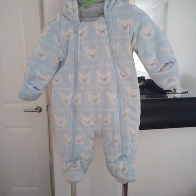 £3 • Buy M&S Snowsuit Pramsuit All In One Boys Girls Blue Polar Bear 3-6 Months