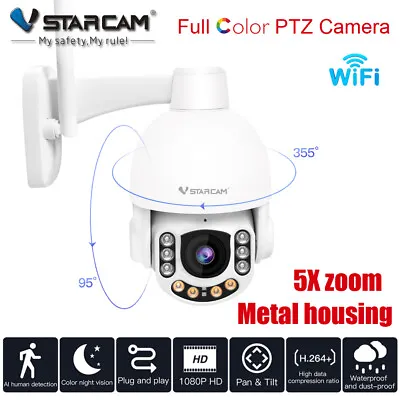 VStarcam 2MP 5X Zoom Two Way Audio Full Color Outdoor Wireless AI PTZ IP Camera • $126.72