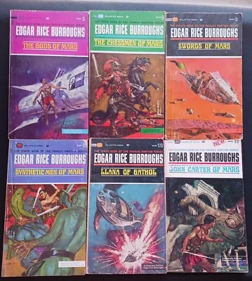 6x 60's Paperback Books ~ Edgar Rice Burroughs ~ MARTIAN SERIES • $24