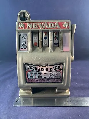 $24 • Buy Antique Vintage Nevada Buckaroo Bank Slot Machine Hong Kong