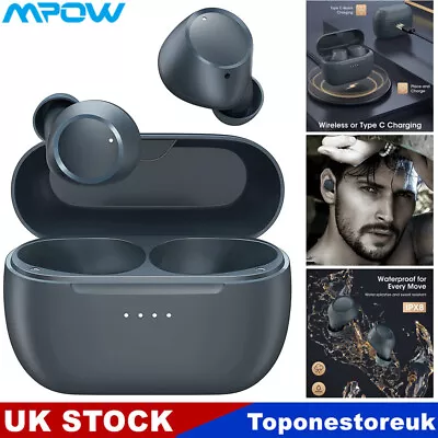 Mpow M13 Bluetooth Headphones W/Punchy Bass Wireless Earbuds Earphones Mic IPX8 • £20.99