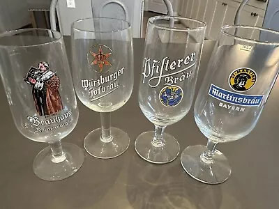 Vintage Set Of 4 German Beer Bier Glasses • $13.49