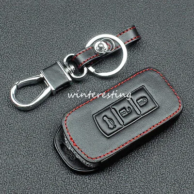 $20.89 • Buy Car Key Case Leather Key Holder For Mitsubishi Outlander Lancer ASX Pajero Red