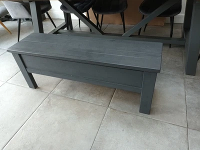 £10 • Buy Next Hartford Dining Bench With Storage - Grey Slate Chalk Painted.