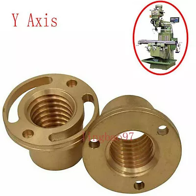 2pc/Set Milling Machine Longitudinal Brass Feed Nut Y Axis For Bridgeport Mill • $38.70