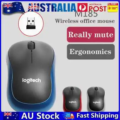 $10.62 • Buy Logitech M185 Wireless Optical Mouse + USB Receiver Fit Compact PC Laptop Mouse