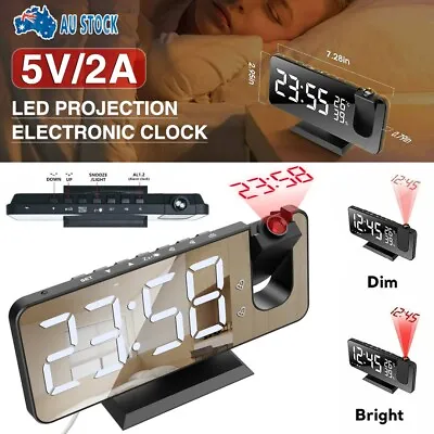$23.69 • Buy Smart Alarm Clock Digital LED Projector LCD Display Temperature Time Projection.
