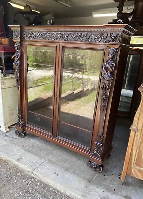 R.j. Horner Carved 2 Door Mahogany Maiden Bookcase • $6895