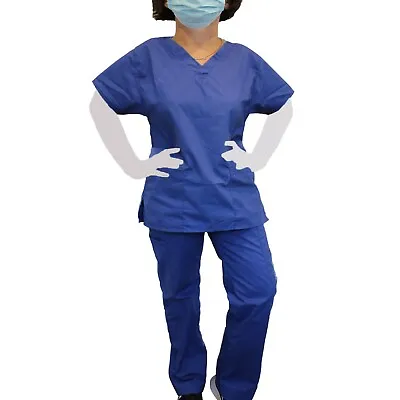 Medical Scrubs Doctors Uniform Top Pant Hospital Nurses Dentist Lab Work • £11.50