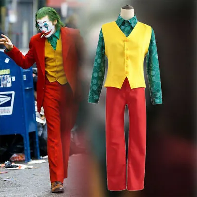 2023 Movie Joker Suit Arthur Fleck Fancy Costume Mens Clown Cosplay Halloween  • £43.19