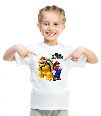 Super Mario And Bowser  White T Shirt Freepost UK • £11.99