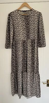 Zara Leopard Print Midi Dress Medium • £14