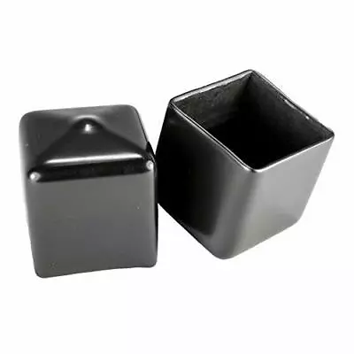 Prescott Plastics 1  Square Black Vinyl End Cap Pipe Rubber Cover ((A) 10) • $9.65