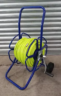 Waterfed Metal Hose Reel With Streamline 100m Hi-Viz Microbore Hose & Coupler • £164.99