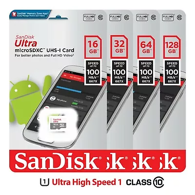 SanDisk 8GB 16GB 32GB  MicroSD Card SD Class 10 TF Flash Memory SD Card Lot • $9.95