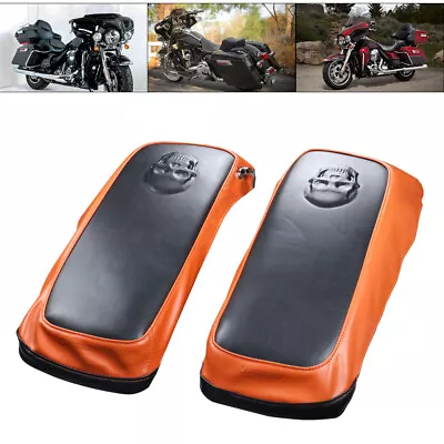 Saddlebag Lids Covers Orange Waterproof For Harley Touring Electra Street Glide • $38.93