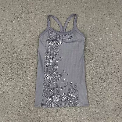 Athleta Tank Top Womens Medium Gray Paisley Sleeveless Gym Ladies Activewear • $13.46