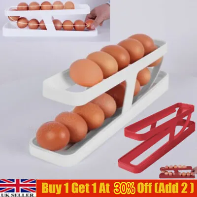 £6.85 • Buy Refrigerator Egg Dispenser Cupboard Egg Storage Rack Tray Rolling Egg Holder UK