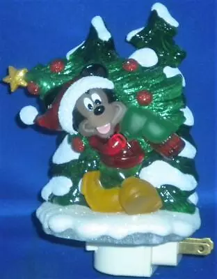 Disney Mickey Mouse Christmas Night Light Extra Bulb Rotate Trees Glitter New • $29.99