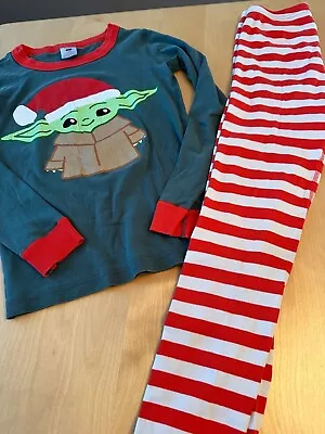 Hanna Andersson Star Wars Yoda Christmas Long John Pajama Set Boys 10 Eu 140 • $14.99