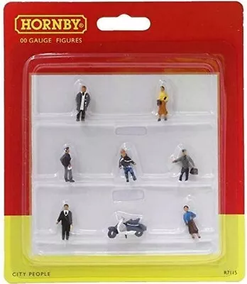 Hornby R7115 City People - Pack Of Seven Figures With Scooter • £10.49