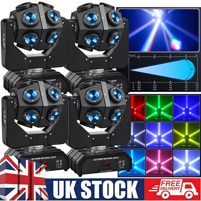 £120.95 • Buy 4PCS Moving Head 12 LED Rotating Beam DMX Stage Light RGBW DJ Disco Party Club