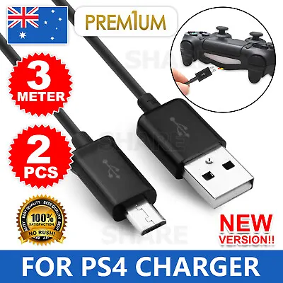 $6.85 • Buy 2PCS USB Charger Charging Cable Cord For PS4 PLAYSTATION 4 Controller