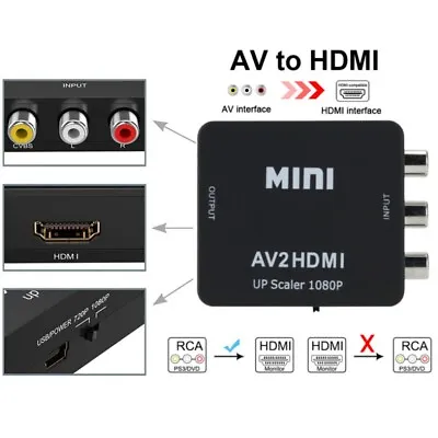 HDMI To AV Converter Output Digital To RCA Analog Audio/Video Input Composite AU • $14.81