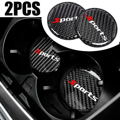$8.78 • Buy Carbon Fiber Car Holder Pad Water Cups Slot Non-Slip Mat Interior Accessories
