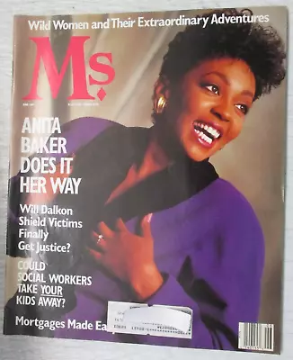 Ms. Magazine June 1989 Anita Baker Dalkan Shield Victims Women's Feminism • $13.95