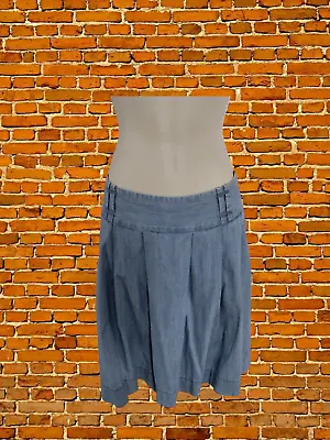 Womens Marks & Spencer Autograph Weekend Size Uk 12 Light Blue Denim Flare Skirt • £9.59