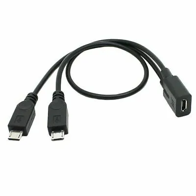 CY Micro USB Female To Two Micro USB Splitter Charge Cable 5Pin Cable USB 2.0 • $6.49