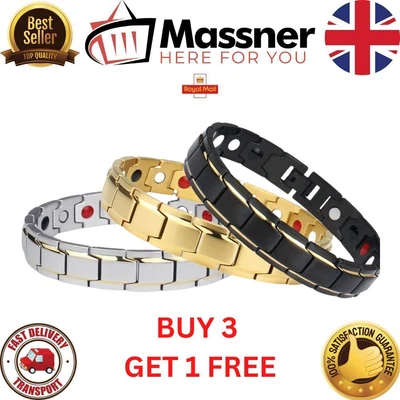 £4.99 • Buy Magnetic Bracelet Therapy Weight Loss Arthritis Health Pain Relief Mens UK STOCK