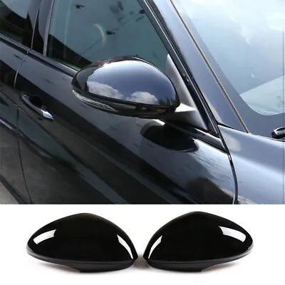 ABS Gloss Black Side Rearview Mirror Caps Cover For Alfa Romeo Giulia 2017-2022 • $70.93