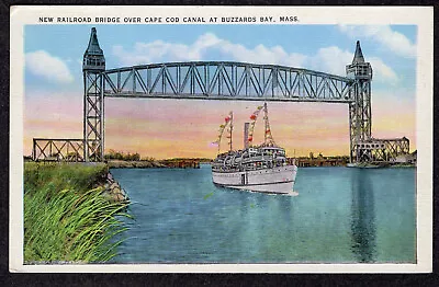 1940 New Railroad Bridge Cape Cod Canal Buzzards Bay Posted PPC MQ181 • $1.50