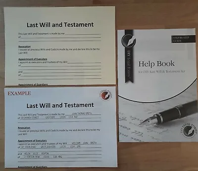 £7.95 • Buy LAST WILL AND TESTAMENT KIT, 2023 VERY SIMPLE Edition, UK Legally Valid 