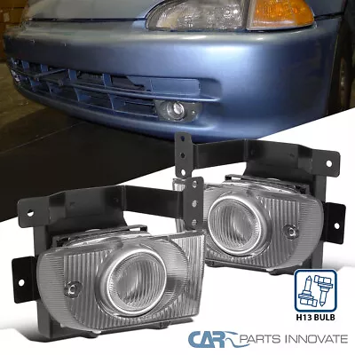 Fit 92-95 Honda Civic 4Dr Sedan Clear Fog Lights Bumper Lamps Wiring Kits+Switch • $41.75