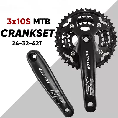 MTB Bicycle Ultralight Crankset 104BCD 24-32-42T Triple Chainring Square Hole • $159