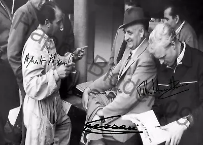 Enzo Ferrari Alberto Ascari And Mike Hawthorn Great Formula 1 Signed 7x5 Photo • £6.99