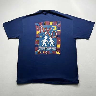 Vintage 90s Alpha Chi Omega Fraternal Sorority Art Semi Formal Single Stitch L • $9.69