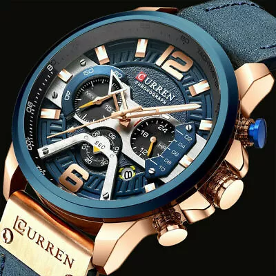 £26.98 • Buy CURREN Military Mens Watches Watch Chronograph Calendar Analog Quartz Waterproof