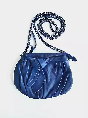 Junior Drake Navy Leather Crossbody Bag • $40