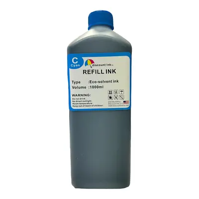 1 Liter Cyan Eco Solvent Ink For Mutoh Roland Mimaki Epson Hp Refill • $32.90