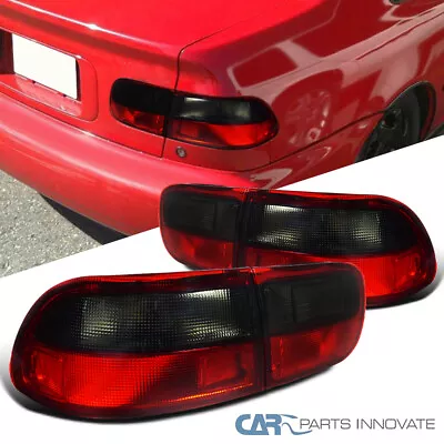 Fits 92-95 Honda Civic 2/4Dr Taillights Parking Stop Brake Lamps (Red/Smoke) • $62.95