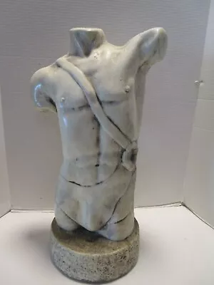 Vintage Wrestler Roman Greek Male Torso Sculpture 21.75”T 1980's One Of A Kind • $285